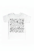 Colorable Material Girl Personalized Kids Graphic Tee | White