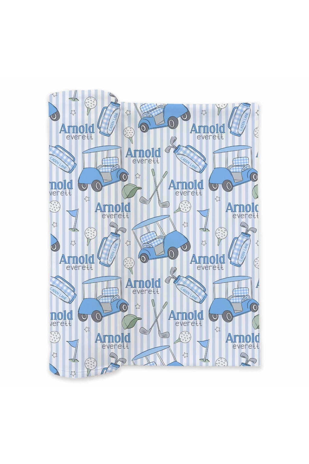 Personalized Swaddle Blanket | Caddie Crew Blue