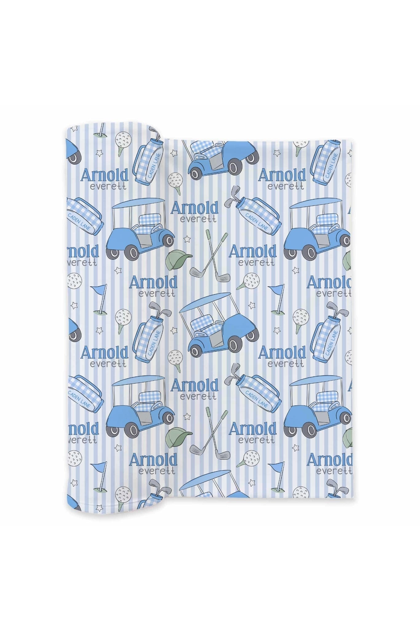 Personalized Swaddle Blanket | Caddie Crew Blue
