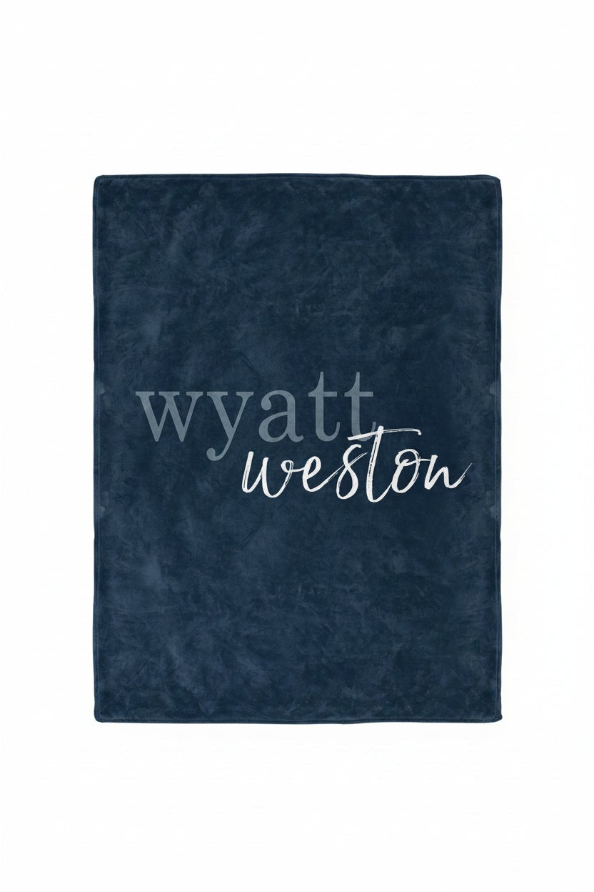 Color Story | Dark Navy Personalized Toddler Blanket