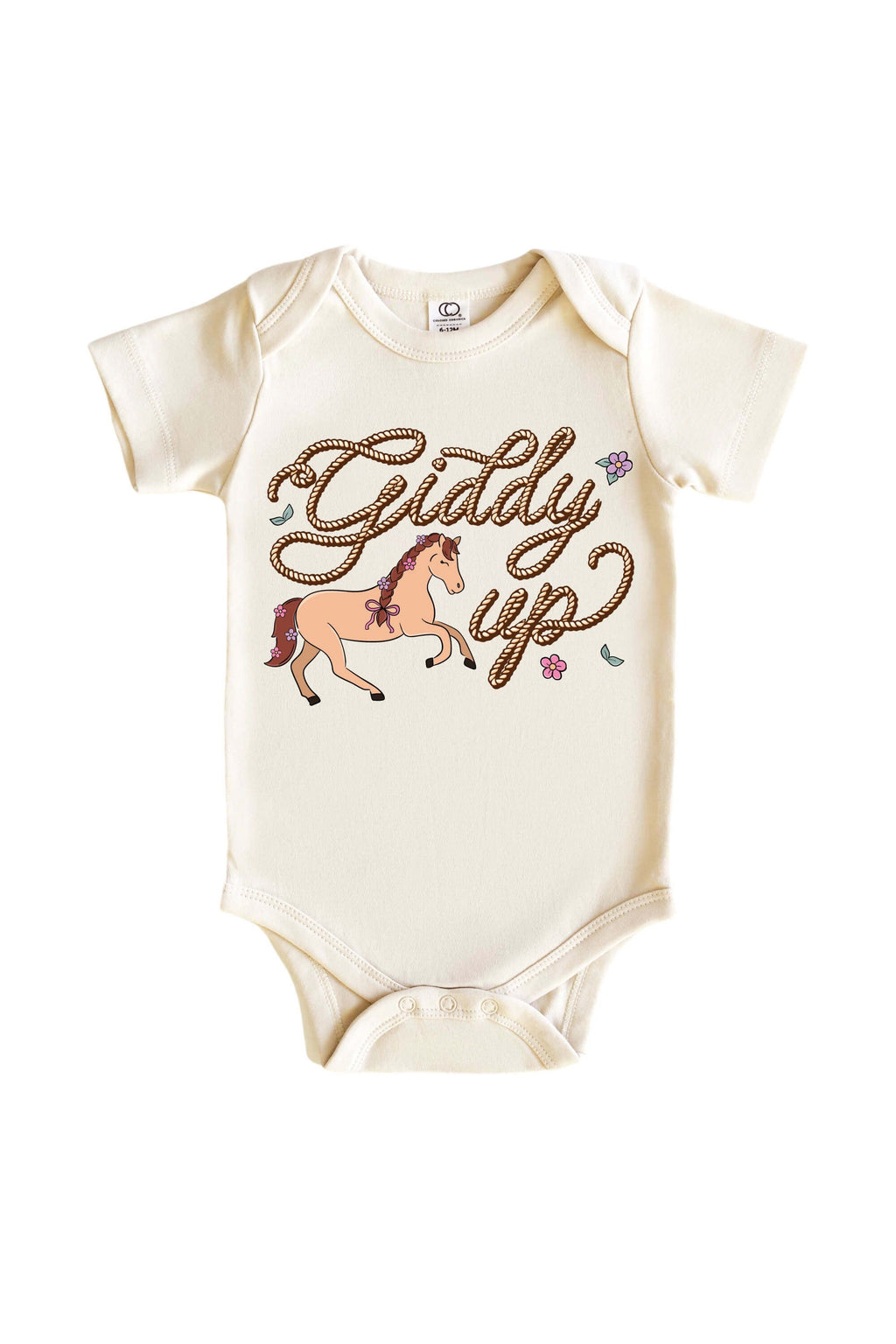 Giddy Up Pink Graphic Bodysuit & Kids Tee | Natural