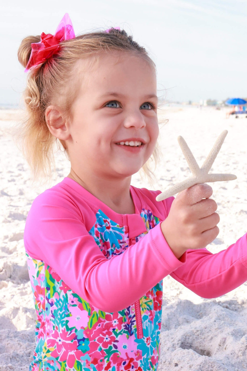 Long Sleeve Rash Guard with Front Zipper | Petal Splash