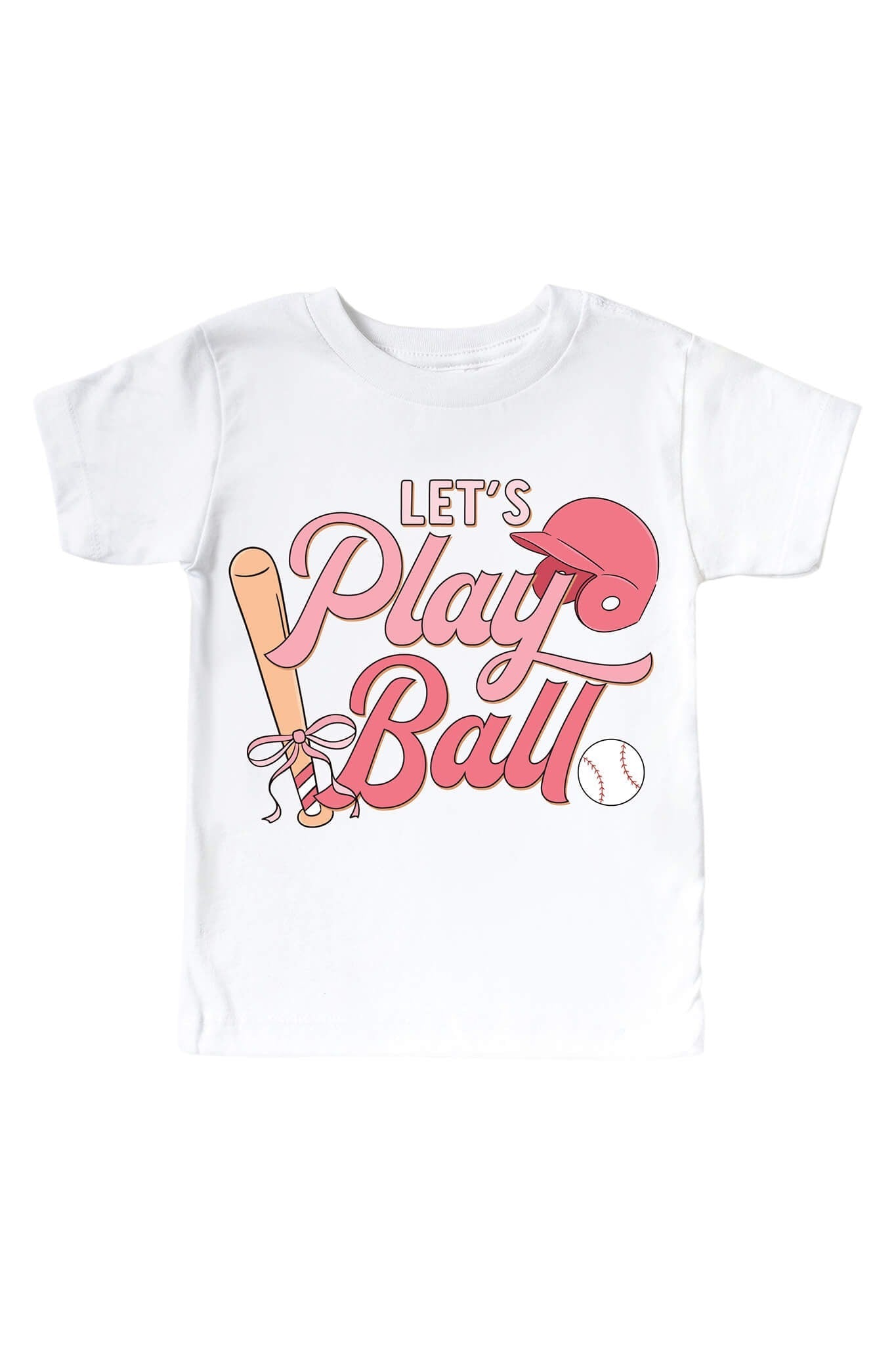 Let's Play Ball Pink Graphic Bodysuit & Kids Tee | White