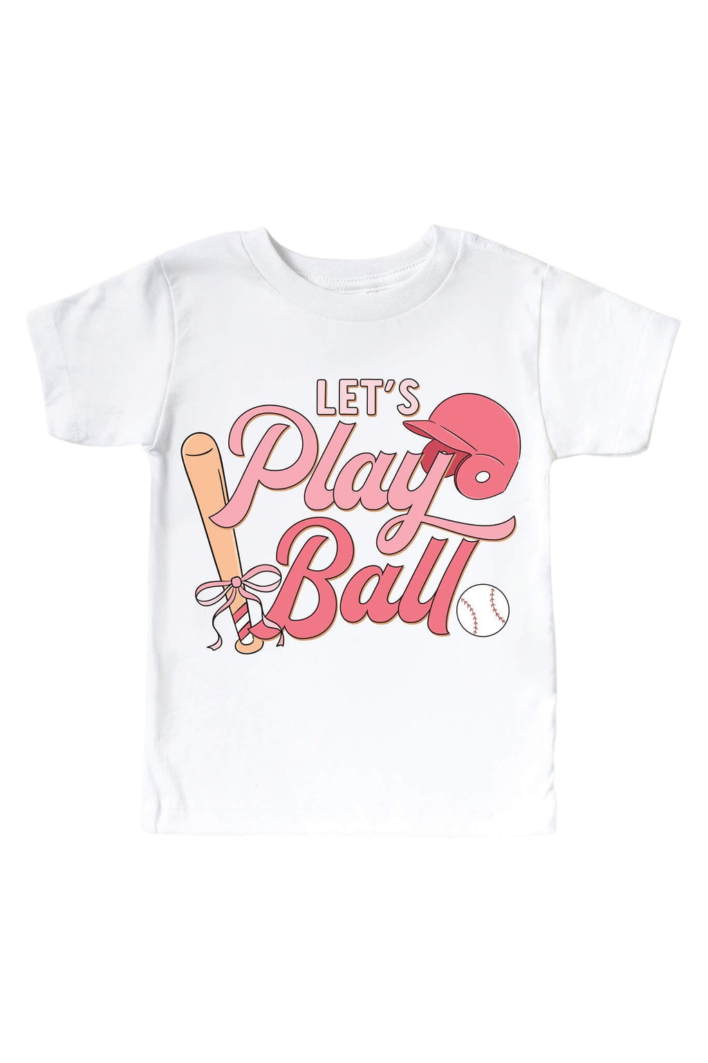 Let's Play Ball Pink Graphic Bodysuit & Kids Tee | White