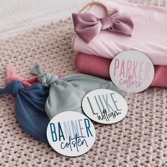 Personalized Color Block Baby Name Announcement