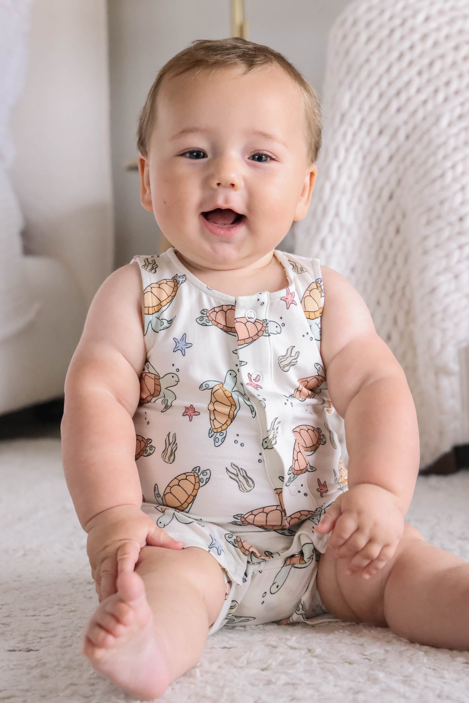 Sleeveless Snap Romper | Turtley Rad