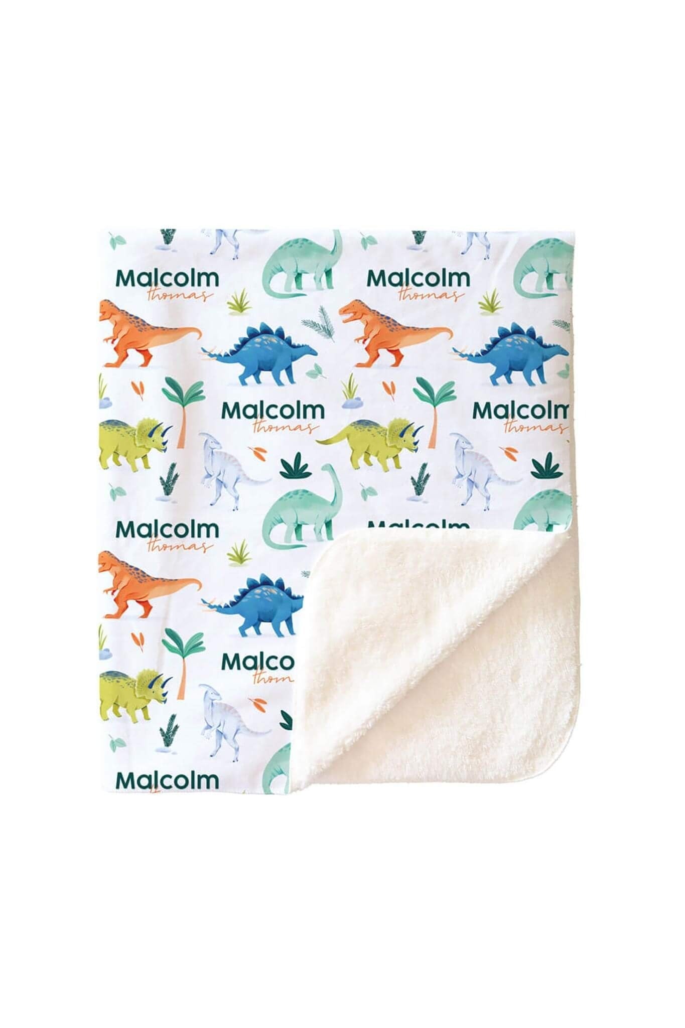 Personalized Sherpa Kids Blanket | Prehistoric World