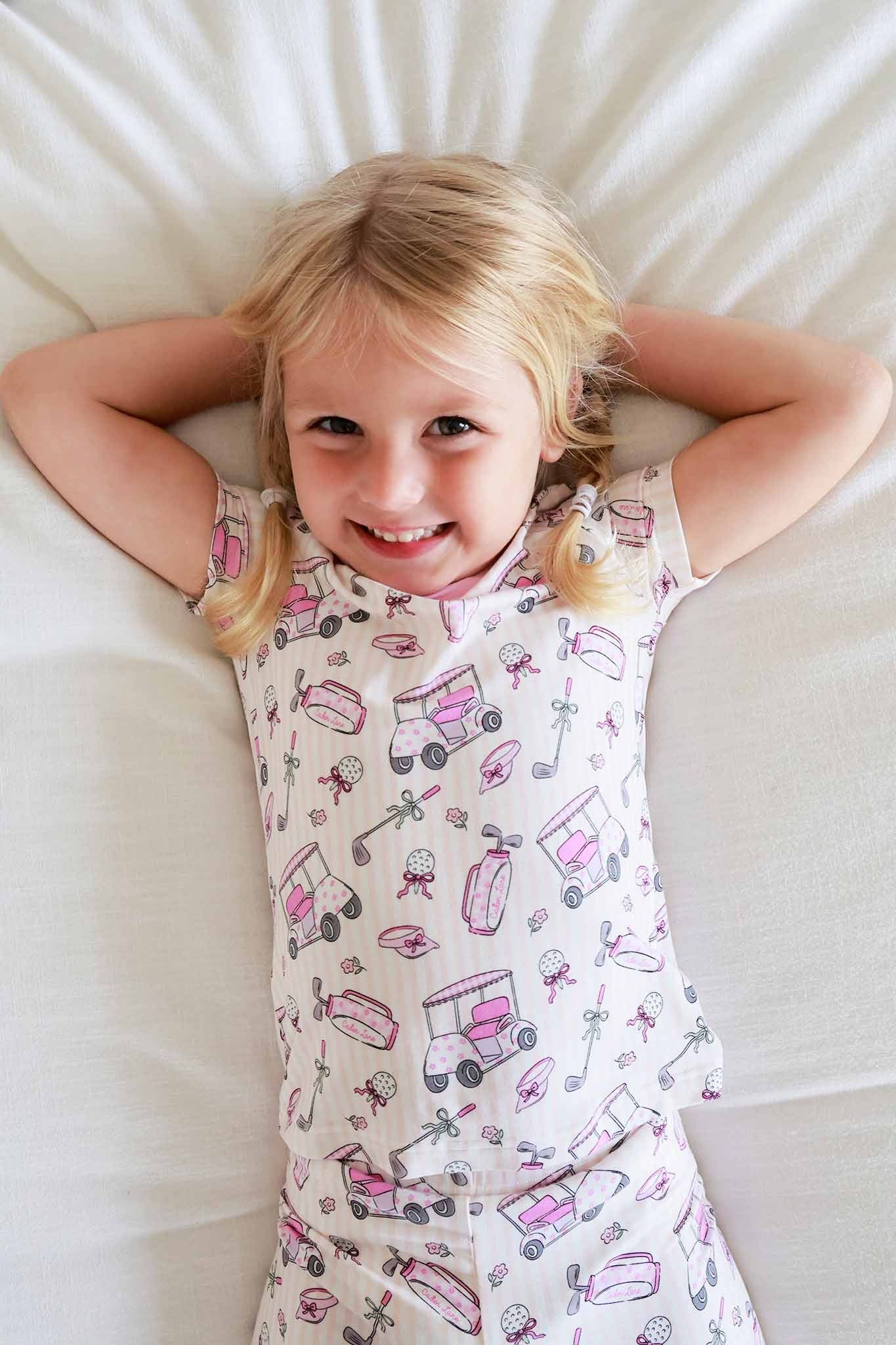 Two Piece Bamboo Pajama Set | Caddie Crew Pink