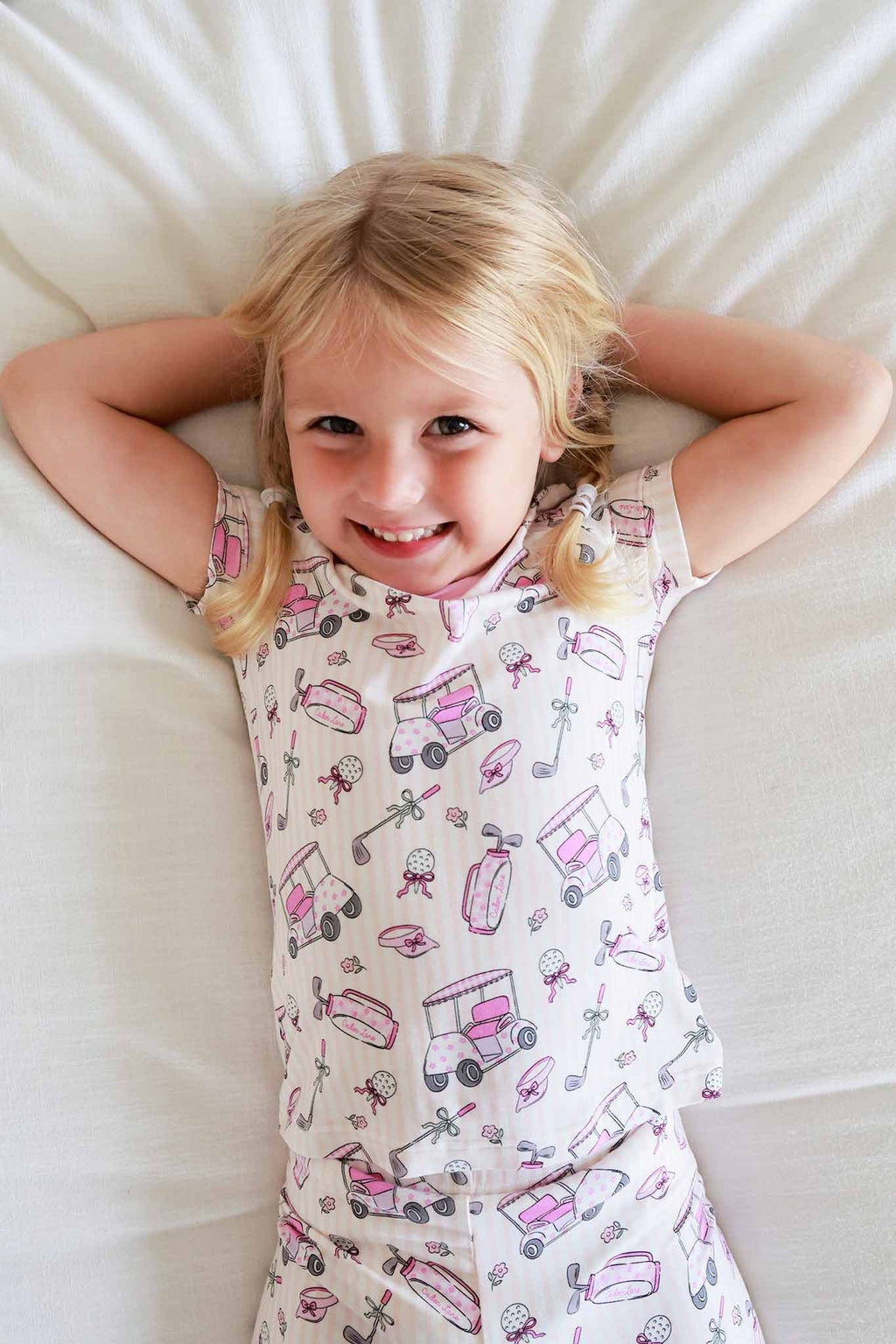 Two Piece Bamboo Pajama Set | Caddie Crew Pink