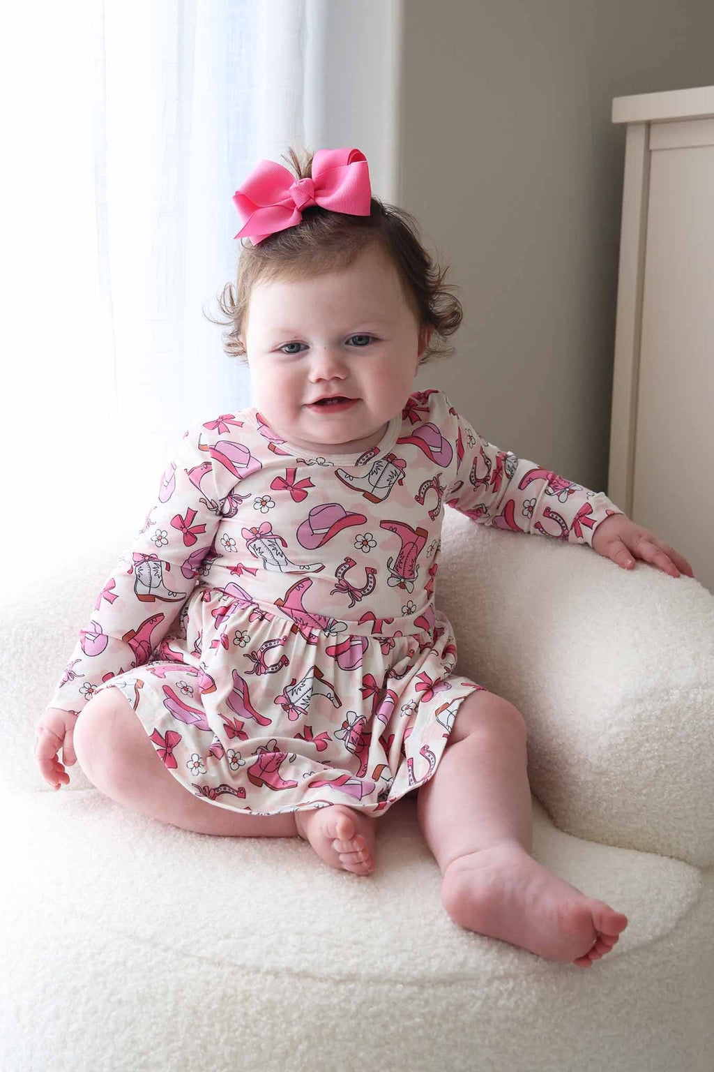 Long Sleeve Twirl Bodysuit | Rodeo Dreams Pink