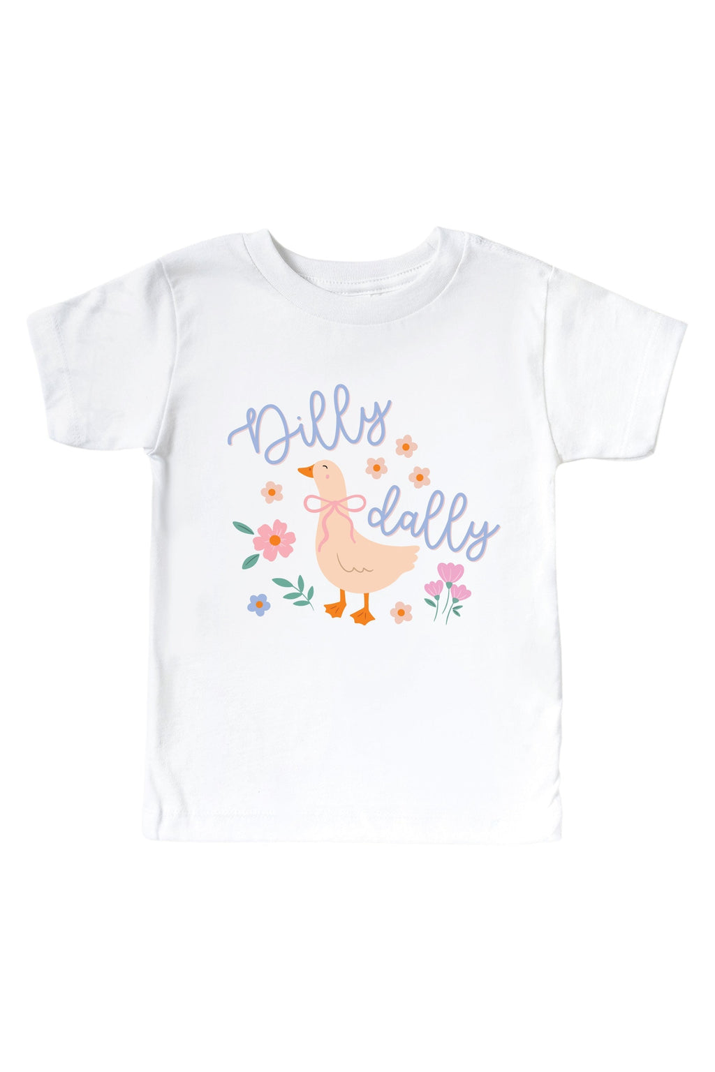 Dilly Dally Graphic Bodysuit & Kids Tee | White