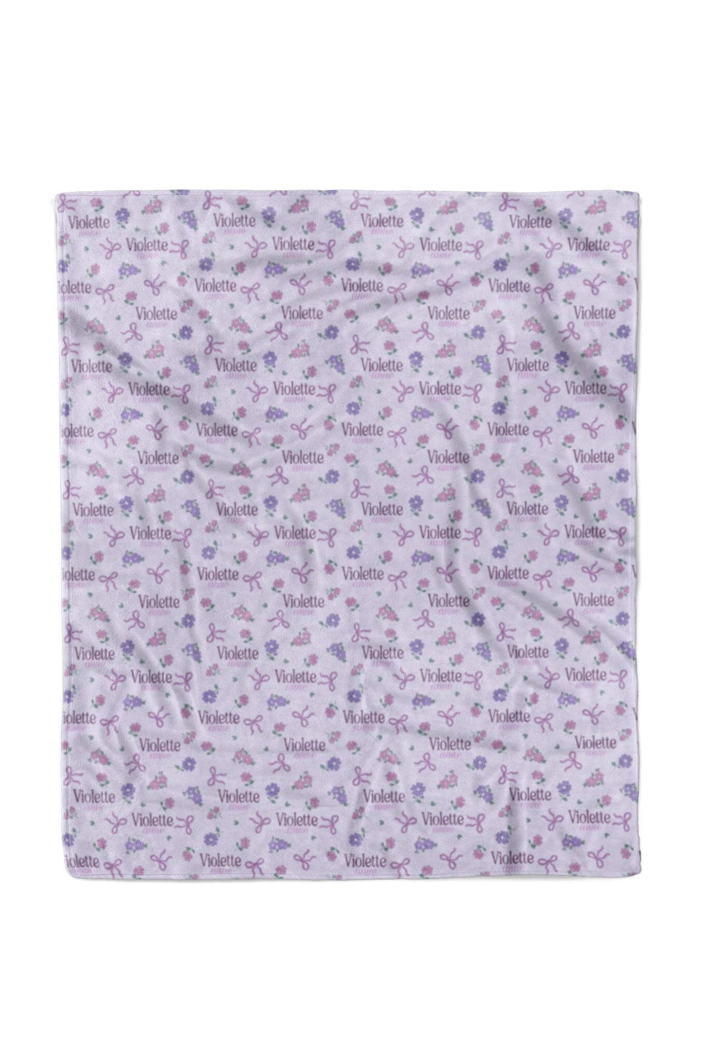 Ribbon & Roses Personalized Kids Blanket | Purple