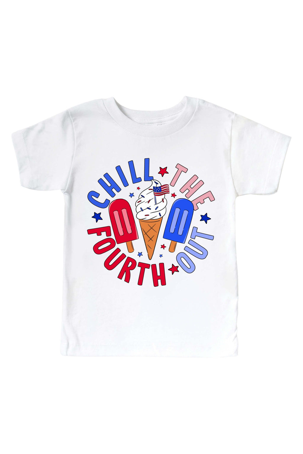 Chill The Fourth Out Graphic Bodysuit & Kids Tee | White