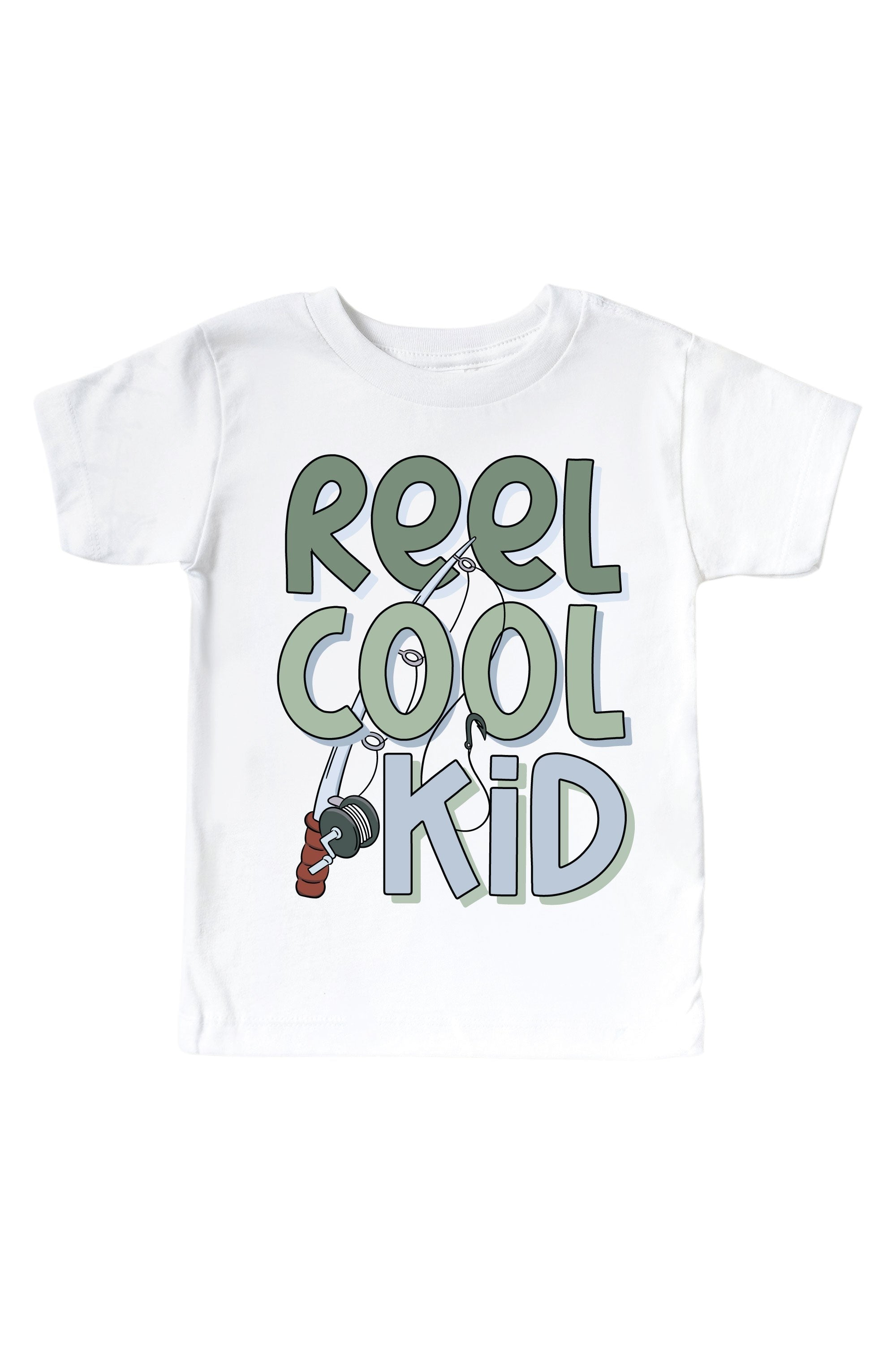 Reel Cool Kid Graphic Bodysuit & Kids Tee | White