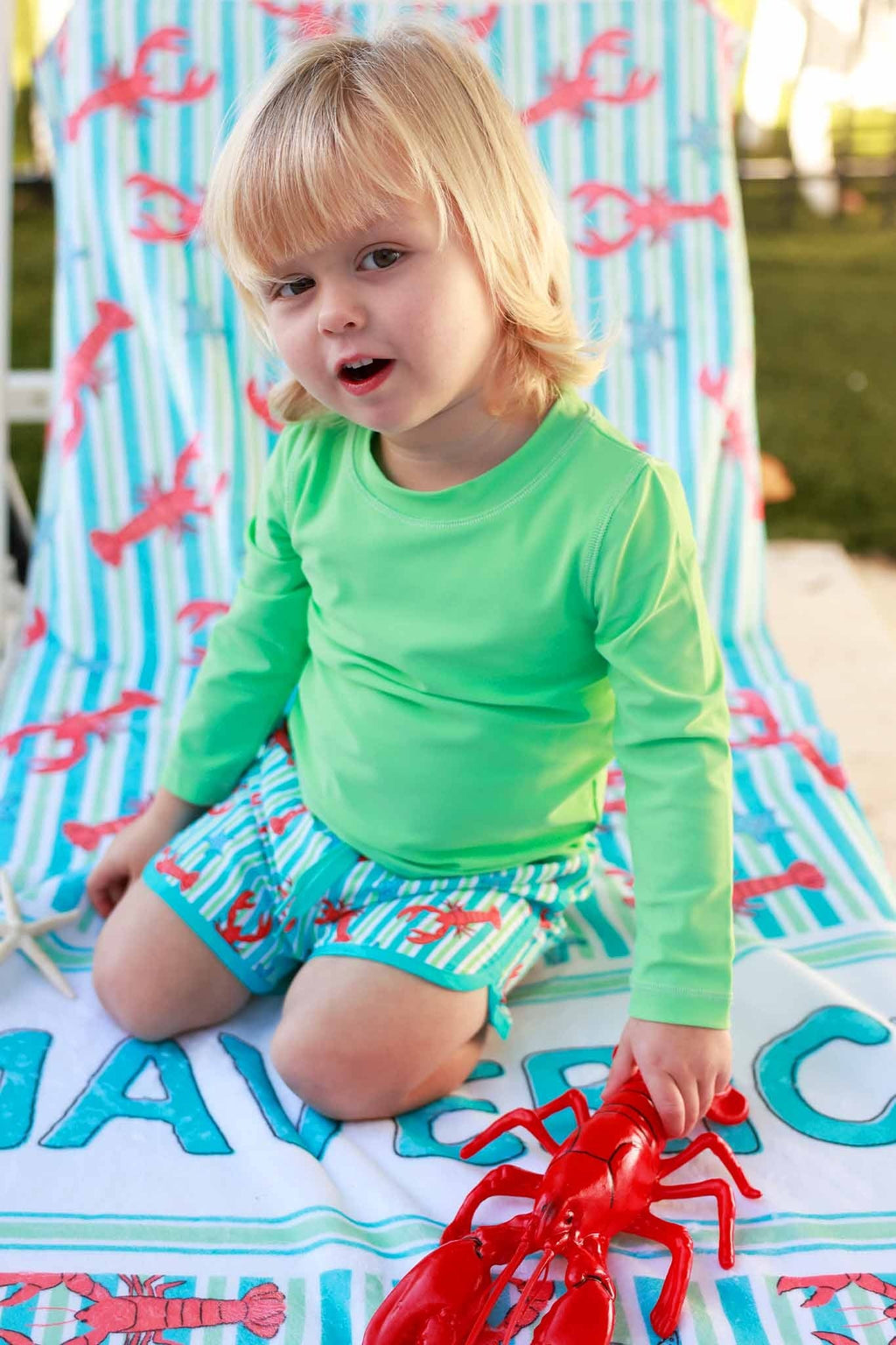 Pinch Me Personalized Kids Beach Towel | Blue