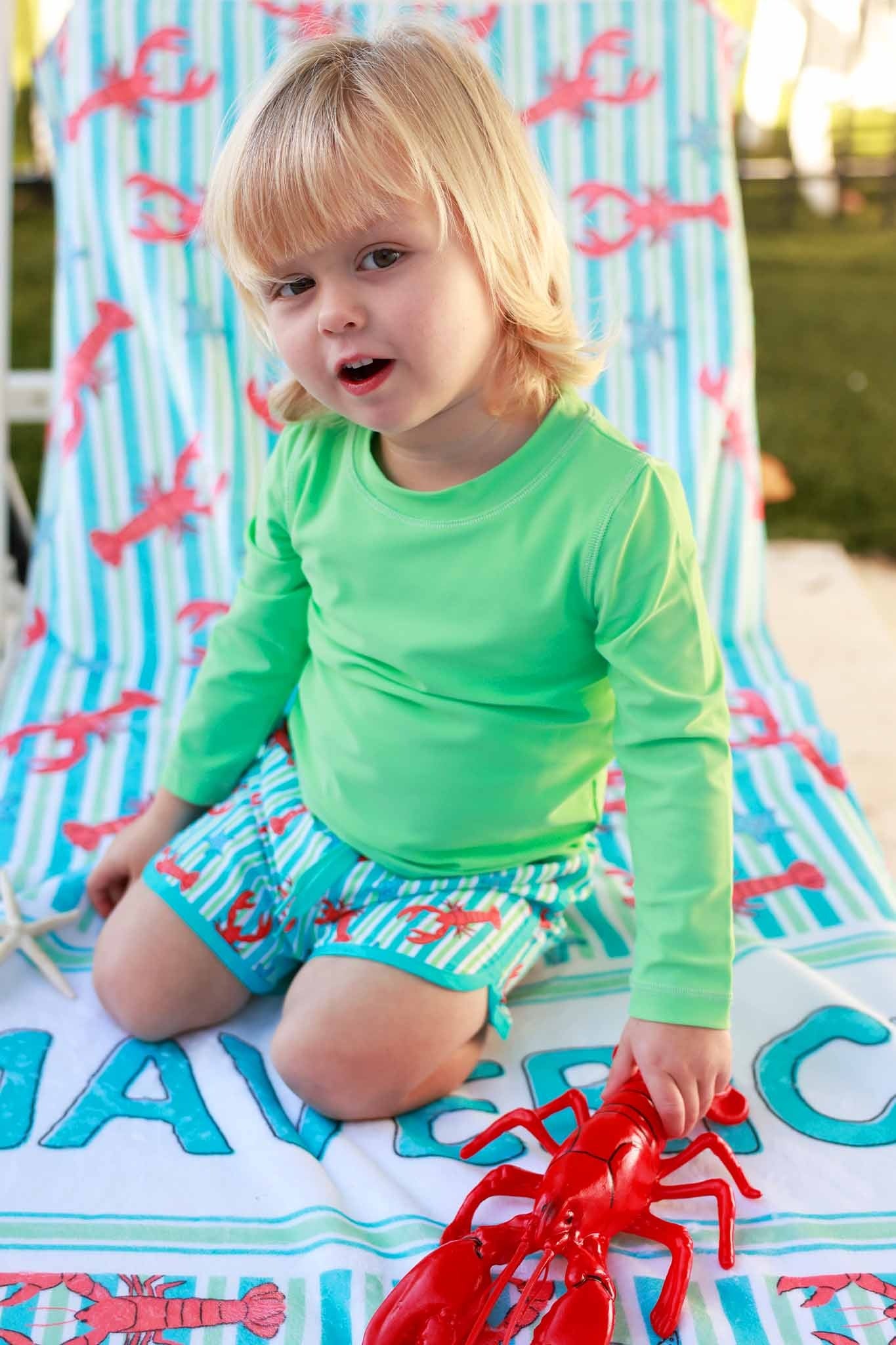 Pinch Me Personalized Kids Beach Towel | Blue
