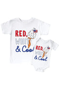 Red, White & Cool Graphic Bodysuit & Kids Tee | White