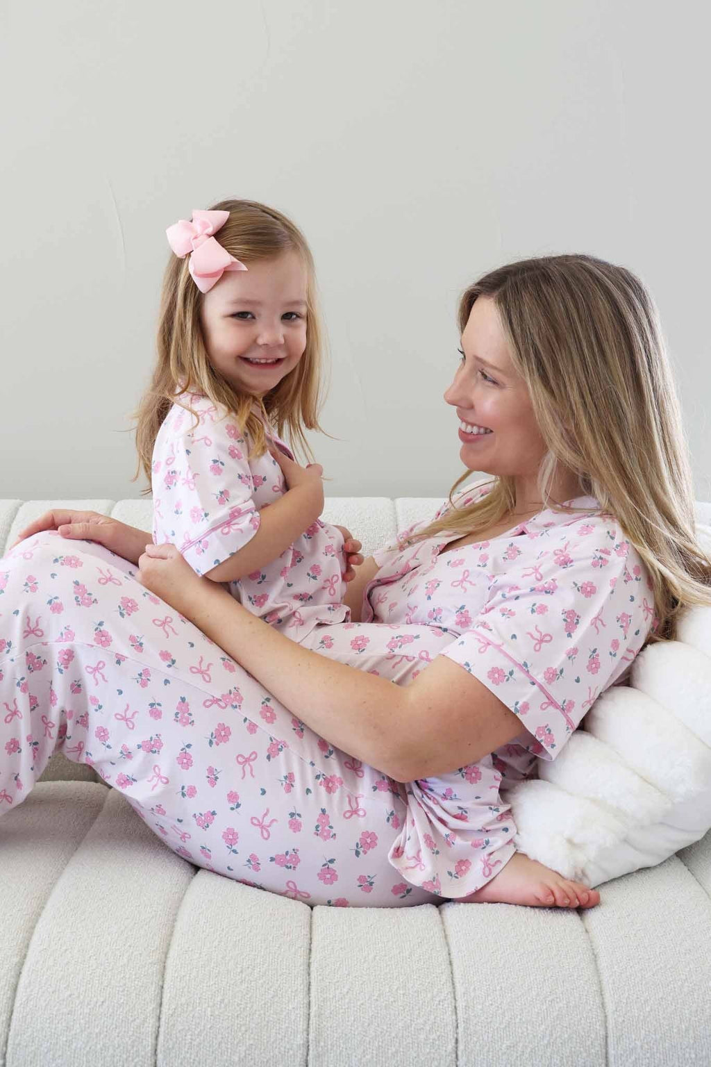 Women's Two Piece Flare Lounge Set | Ribbon & Roses Pink