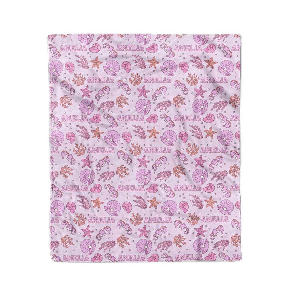 Tiny Tides Personalized Kids Blanket | Pink