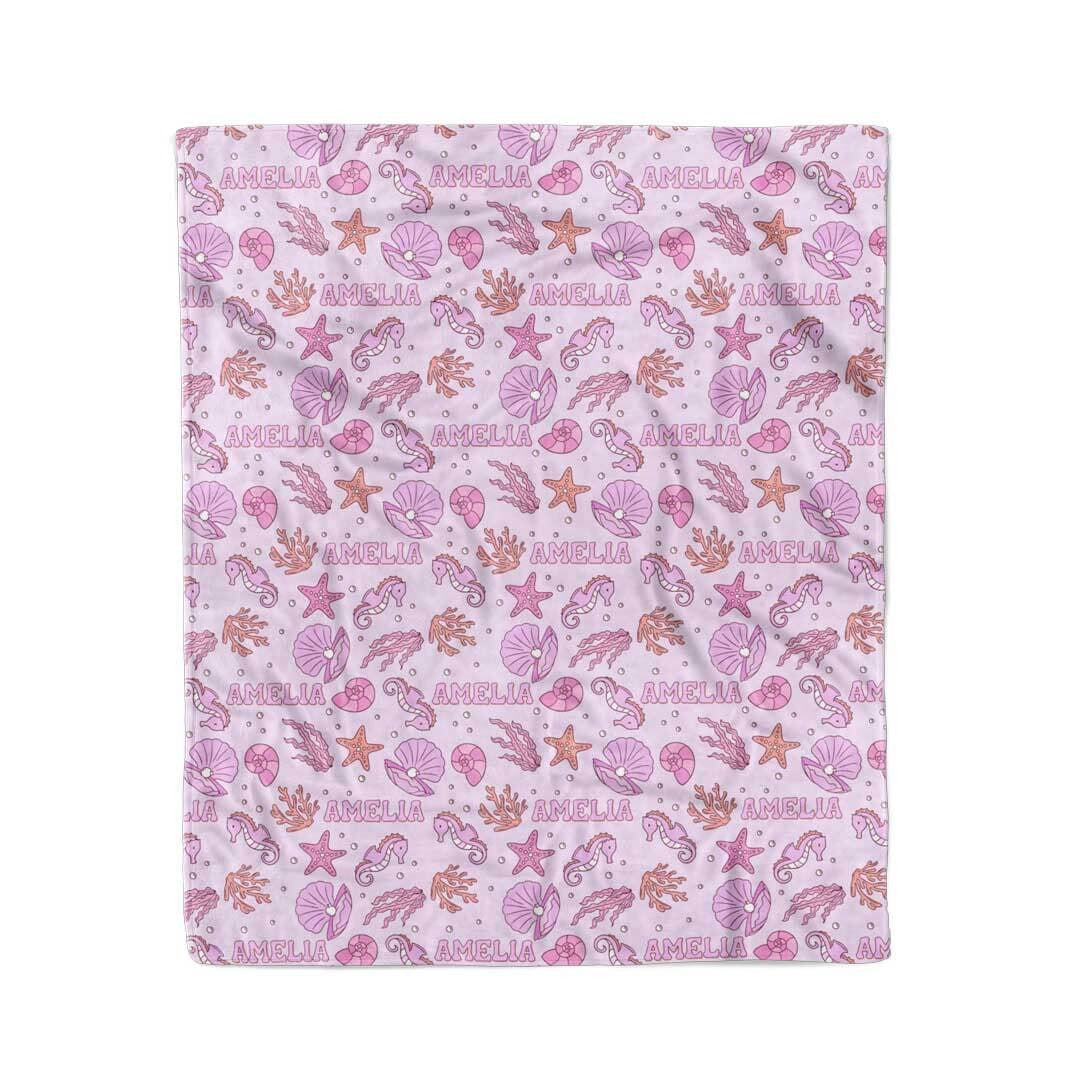 Tiny Tides Personalized Kids Blanket | Pink