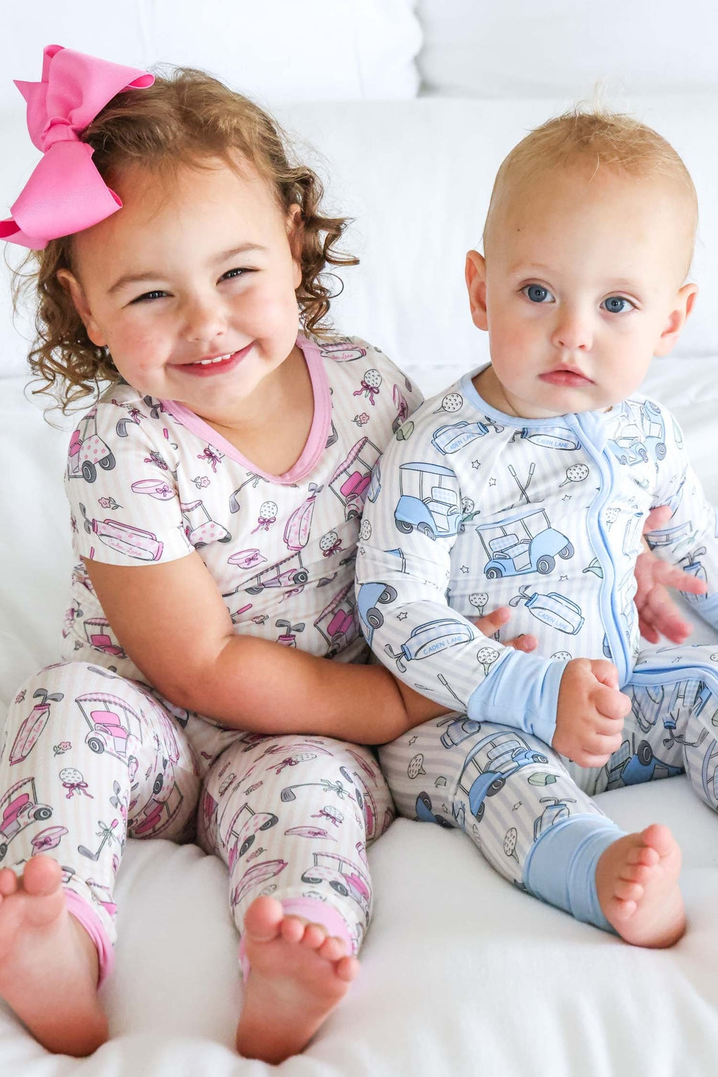 Two Piece Bamboo Pajama Set | Caddie Crew Pink