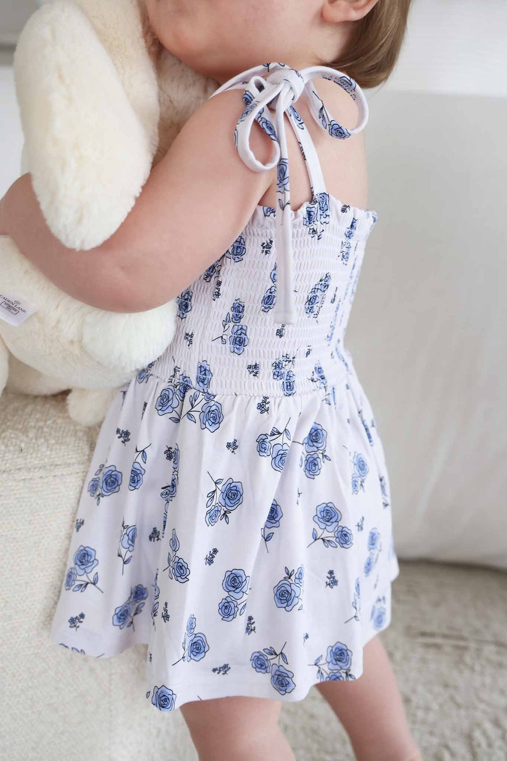 Smocked Twirl Bodysuit | Sapphire Garden