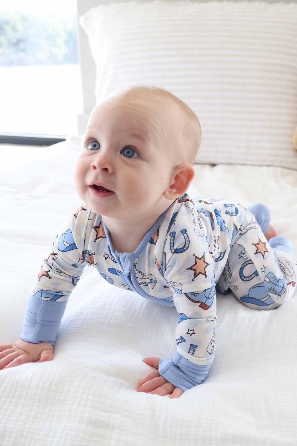 Rodeo Dreams Convertible Bamboo Zip Romper | Blue