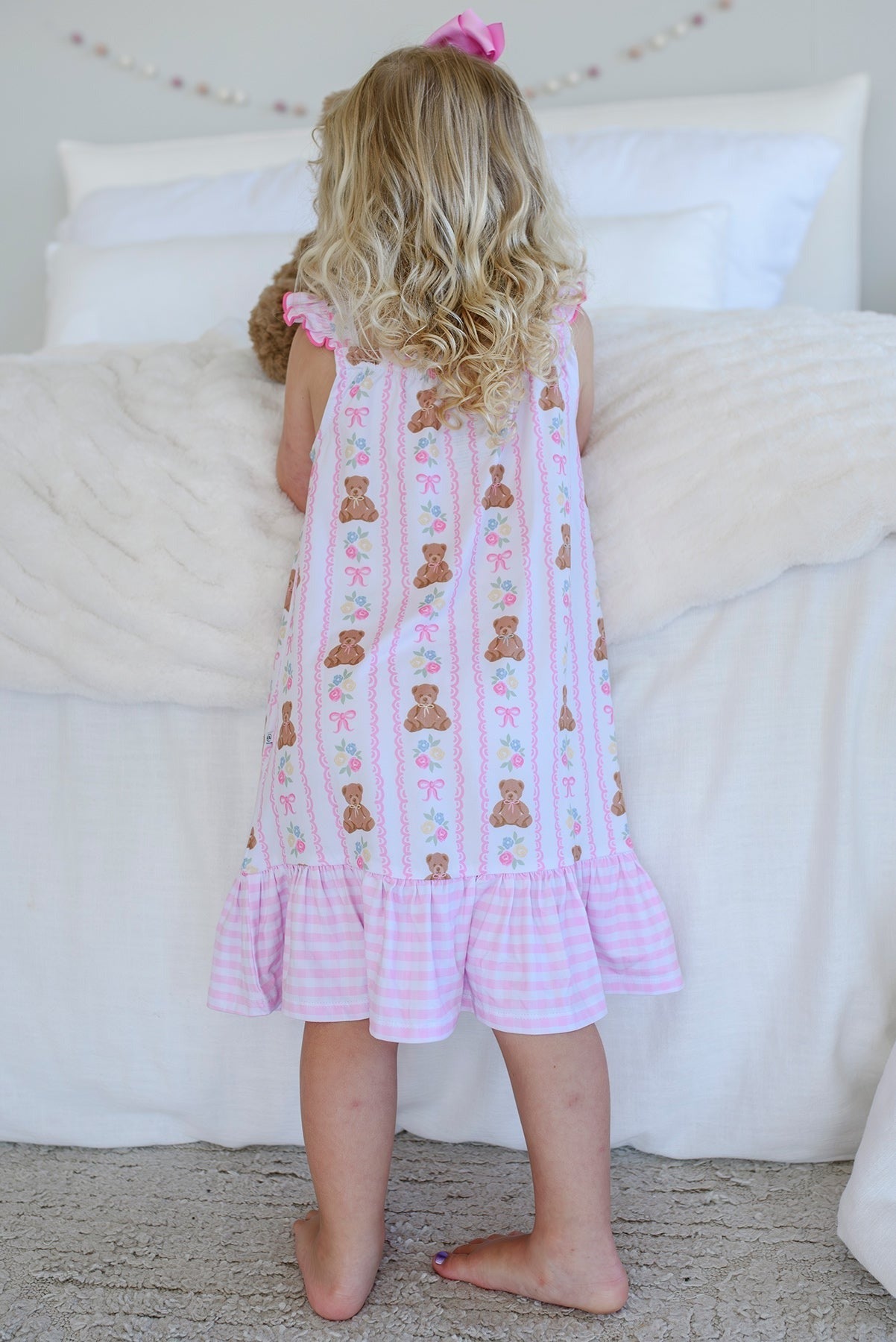 Girls' Full Length Ruffle Nightgown | Beary Lovely