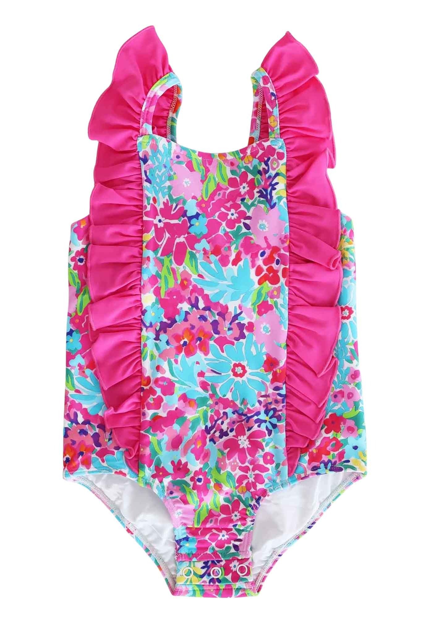 Double Ruffle Bow Back One Piece | Petal Splash