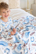 Rodeo Dreams Personalized Kids Blanket | Blue