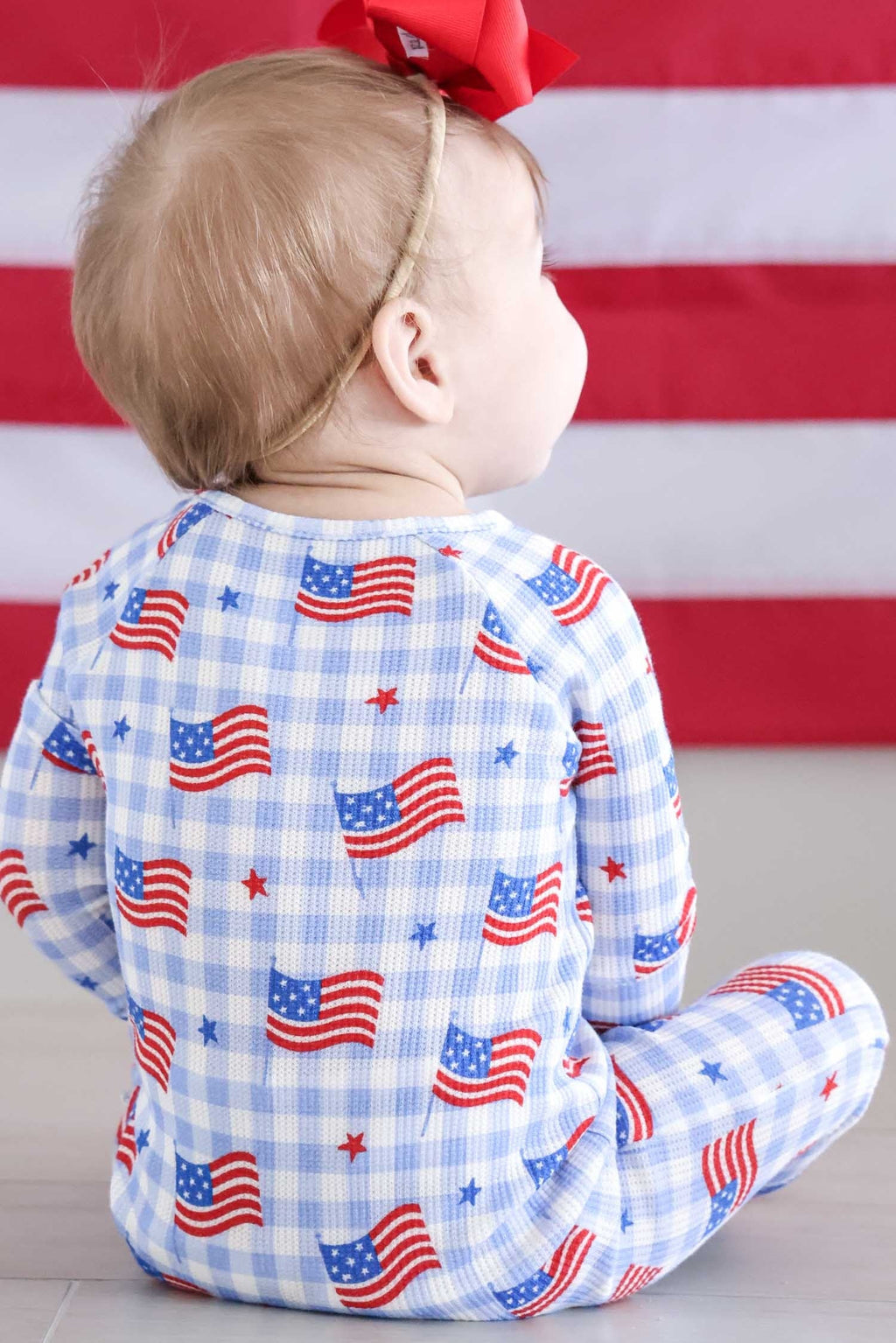Bamboo Waffle Convertible Zip Romper | Star-Spangled Picnic