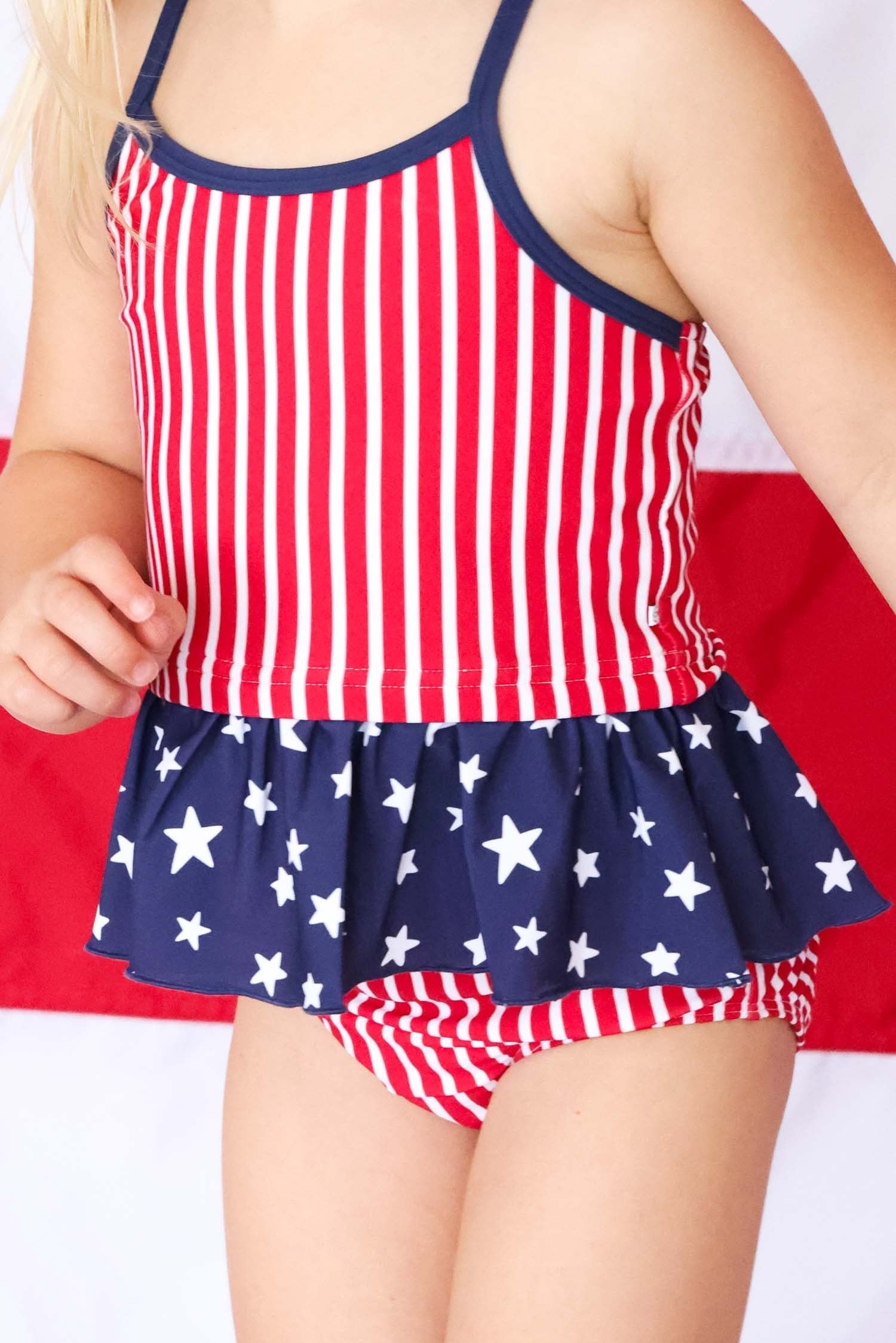 Two Piece Strappy Tankini | Stars & Stripes Party