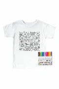 Colorable Blast Off Personalized Kids Graphic Tee | White