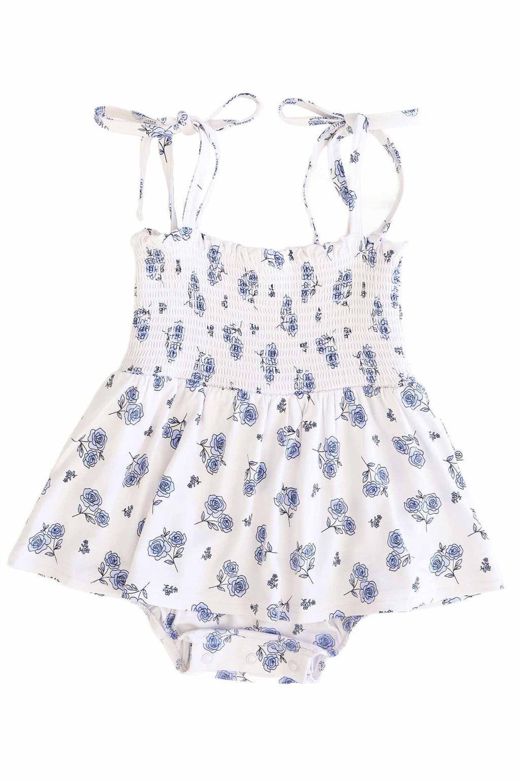Smocked Twirl Bodysuit | Sapphire Garden