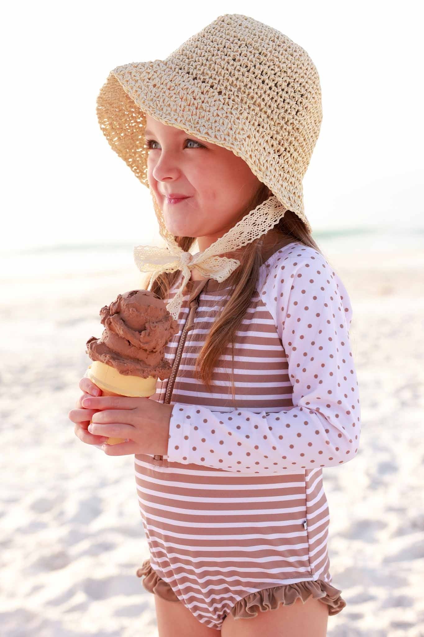 Long Sleeve Rash Guard with Front Zipper | Sandy Stripes