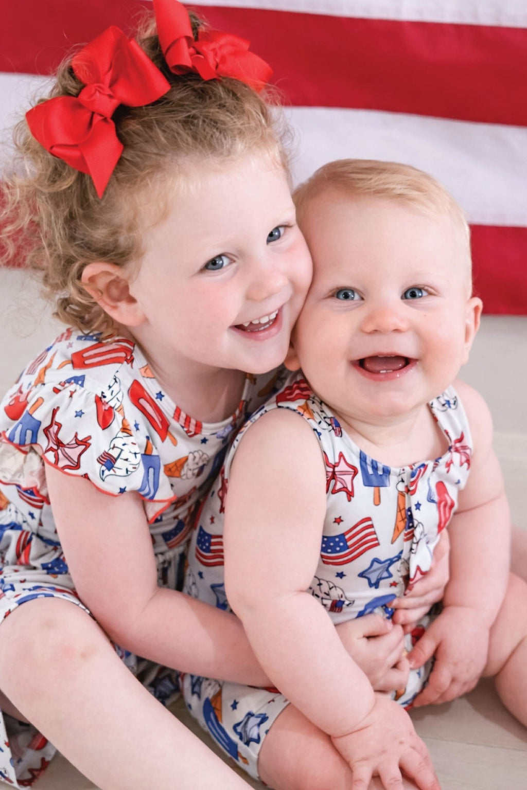 Ruffle Twirl Dress | Red, White & Cool