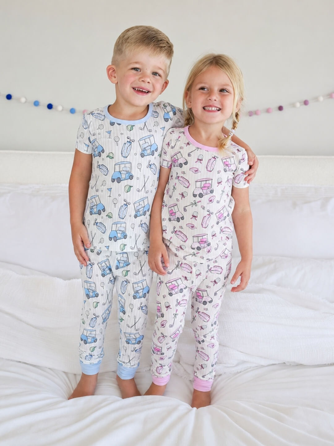 Two Piece Bamboo Pajama Set | Caddie Crew Blue