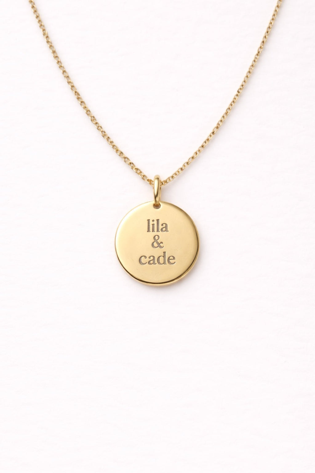 Engraved Circle Charm Necklace