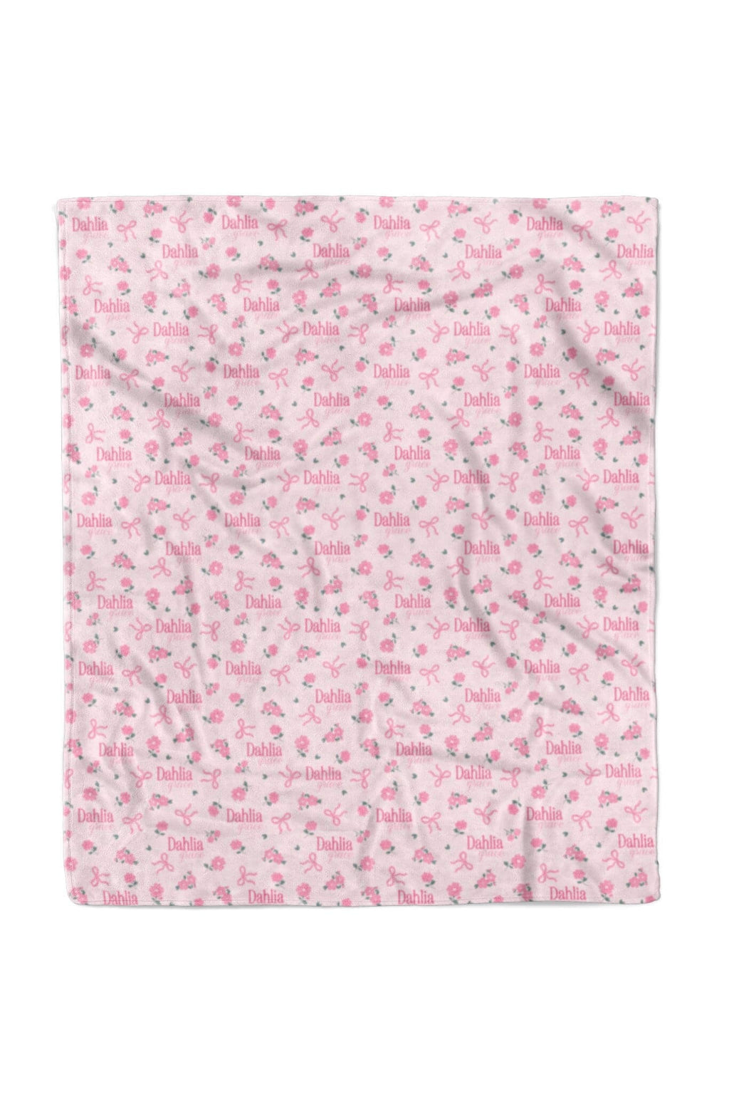 Ribbon & Roses Personalized Kids Blanket | Pink