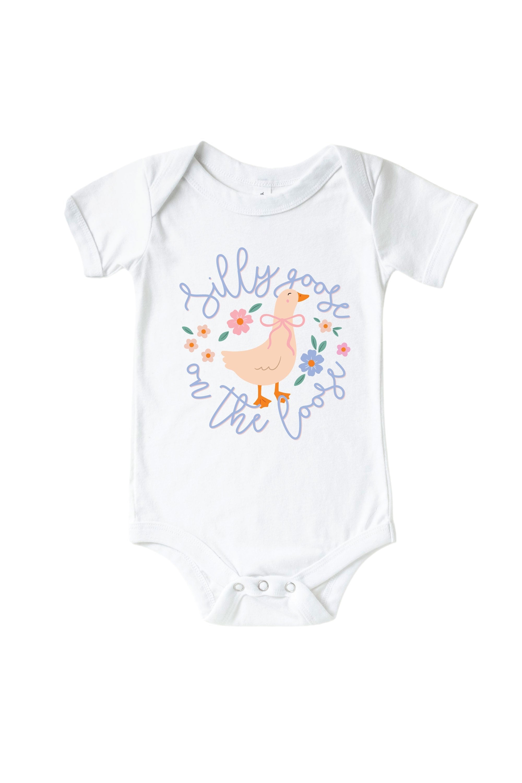 Silly Goose On The Loose Graphic Bodysuit & Kids Tee | White