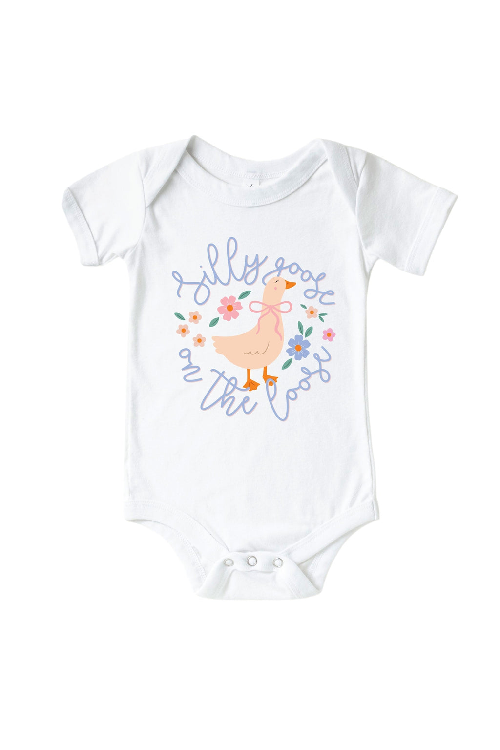 Silly Goose On The Loose Graphic Bodysuit & Kids Tee | White