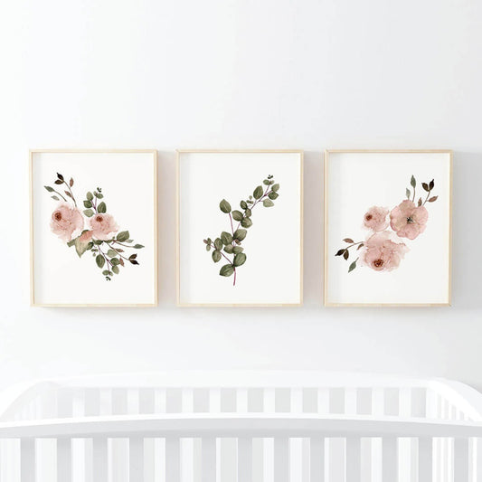 Millie's Dusty Rose Garden Bundled Digital Nursery Wall Art