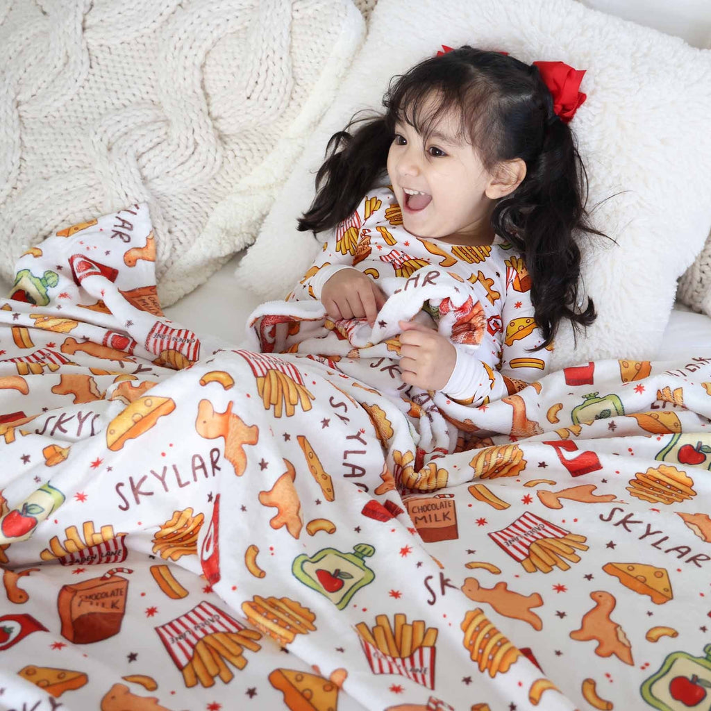 Tiny Bites Personalized Kids Blanket