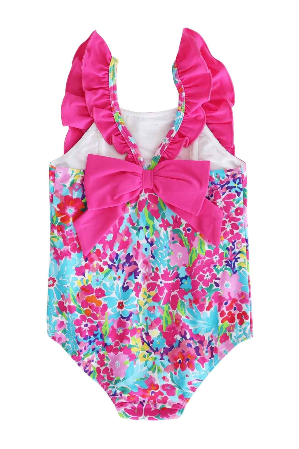 Double Ruffle Bow Back One Piece | Petal Splash