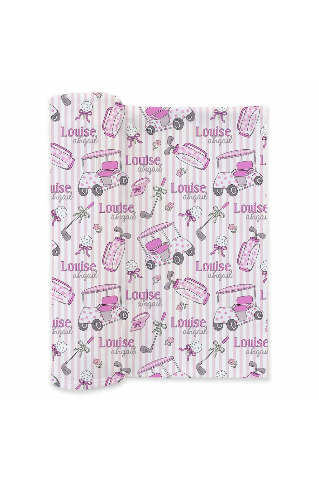 Personalized Swaddle Blanket | Caddie Crew Pink