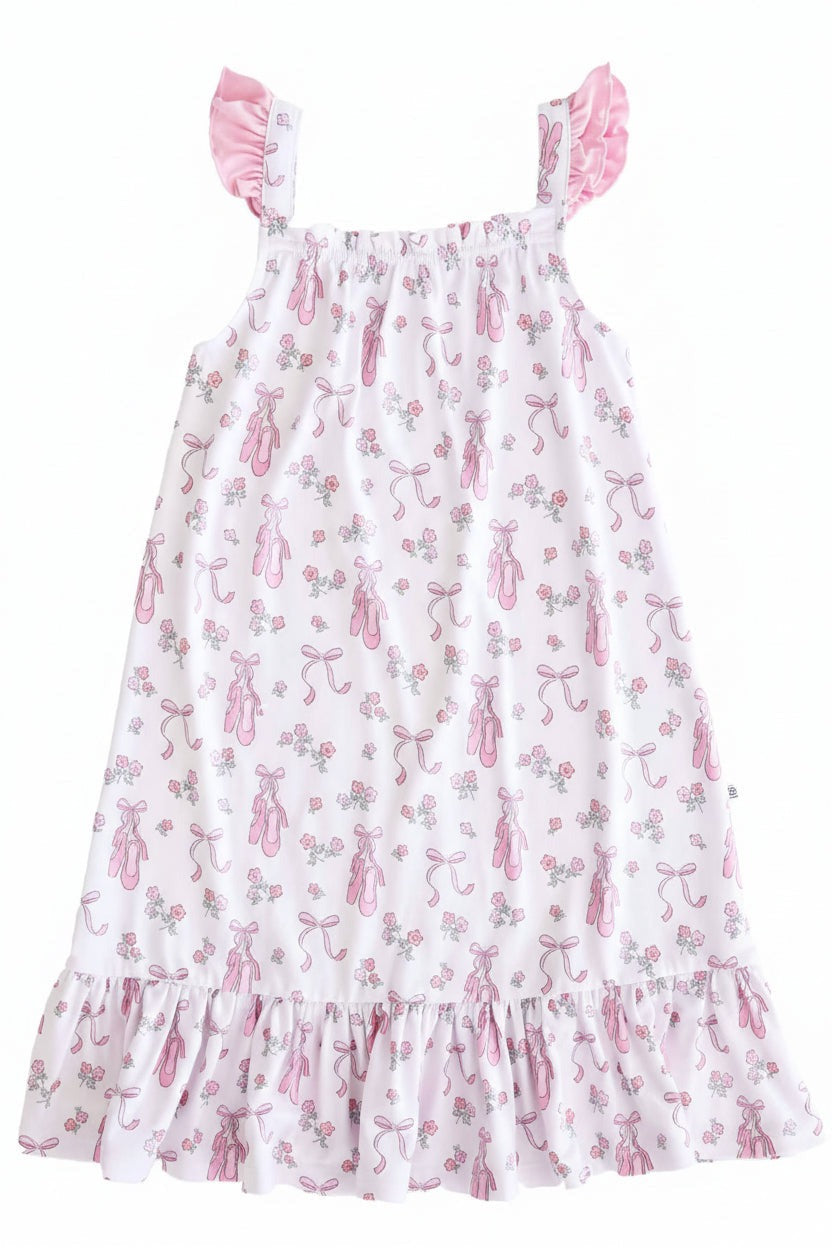 Girls' Full Length Ruffle Nightgown | Ballet Dreams