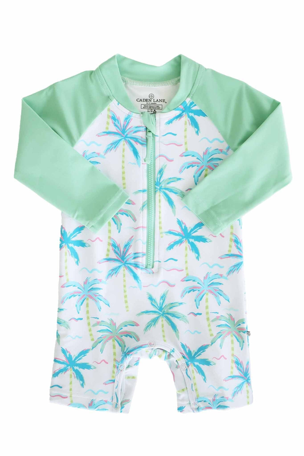 Long Sleeve Rash Guard Swim Romper Shortie | Blue Lagoon