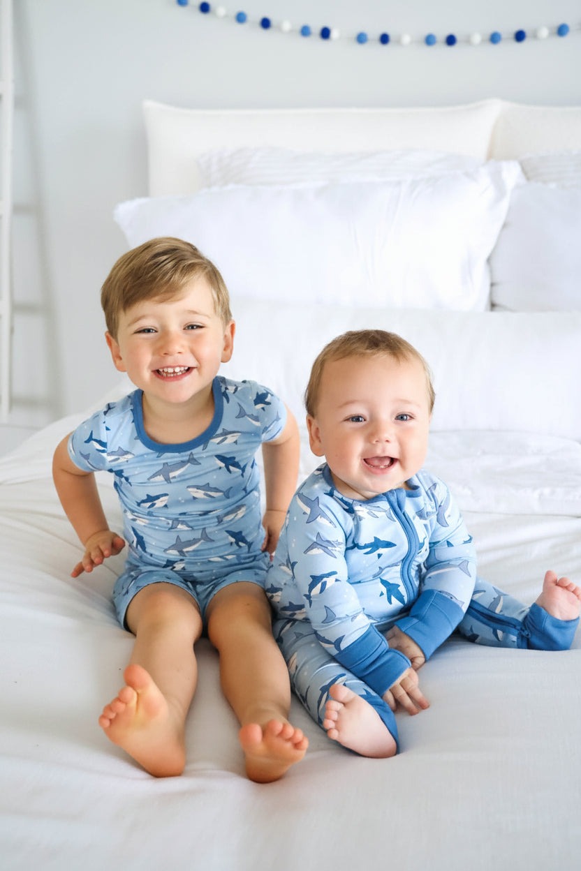Convertible Bamboo Zip Romper | Fin Friends