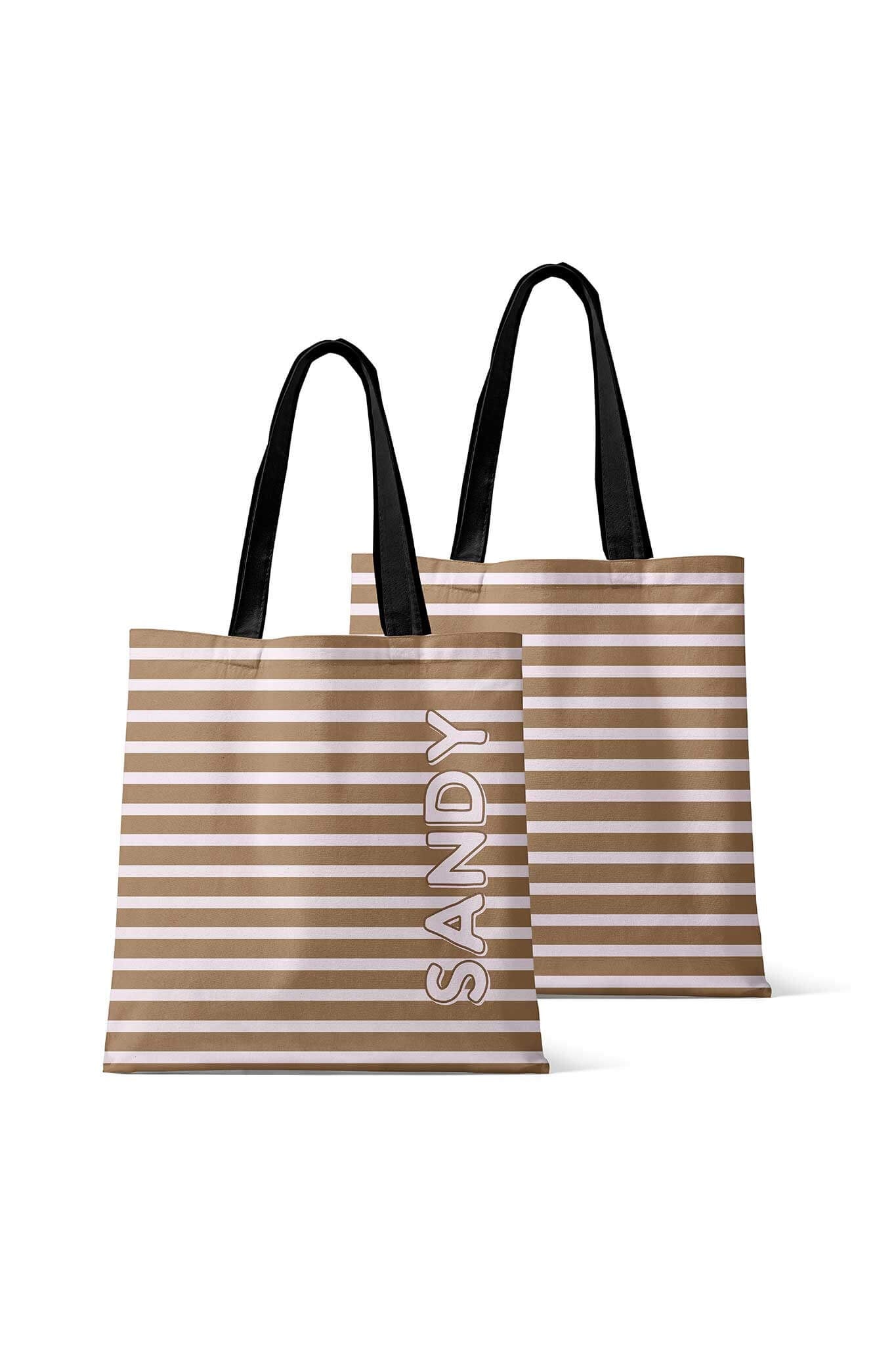 Personalized Tote Bags | Sandy Stripes