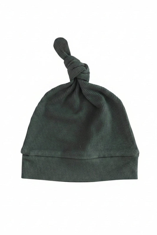 Forest Green Ribbed Bamboo Knotted Hat